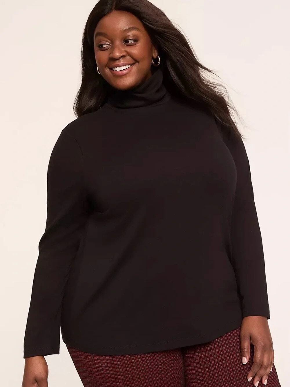Lane Bryant Women's Classic Black Turtleneck Sweater Tight Knit Plus Size- 18/20